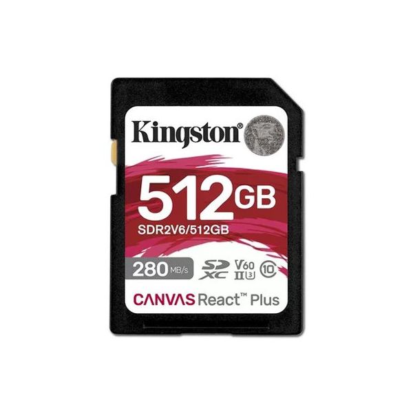 Kingston Canvas React Plus SDR2V6/512GB Class 10 UHS-II U3 V60 512 GB Hafıza Kartı