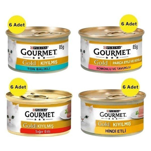 Gourmet Gold Karışık 24x85 gr Yetişkin Konserve Kedi Maması