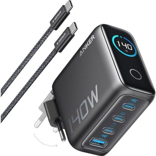 Anker B2697 Siyah 140 W Type-C Kablolu Hızlı Şarj Aleti