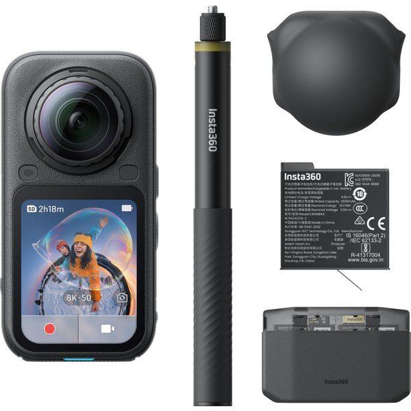Insta360 X6 Siyah Aksiyon Kamera - Essential Kit