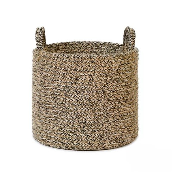 Ocean Home Textile 26x22 cm Siyah Kırçıllı Jüt Halat Sepet