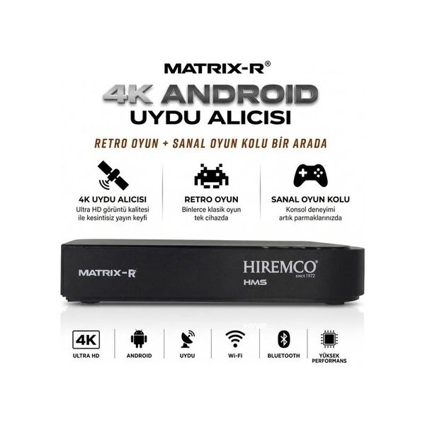 Hiremco Matrix R 64 GB 4K Android Uydu Alıcısı