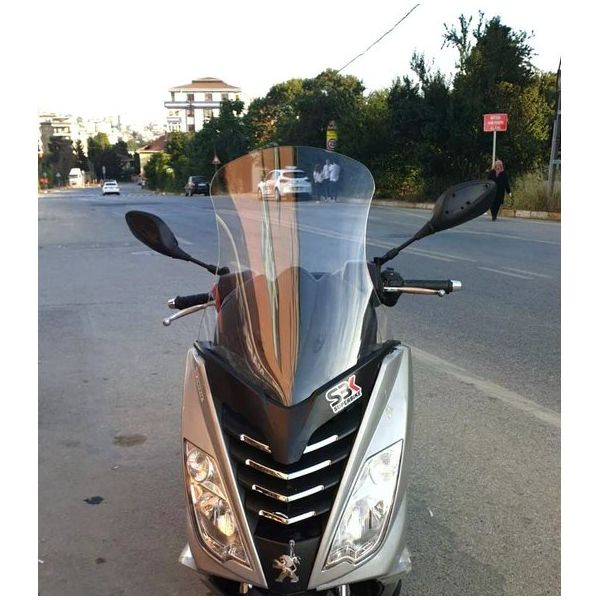 Motocam Peugeot Citystar 200 2017-2018 Model 56 cm Şeffaf Renkli 4 mm Uzun Ön Cam