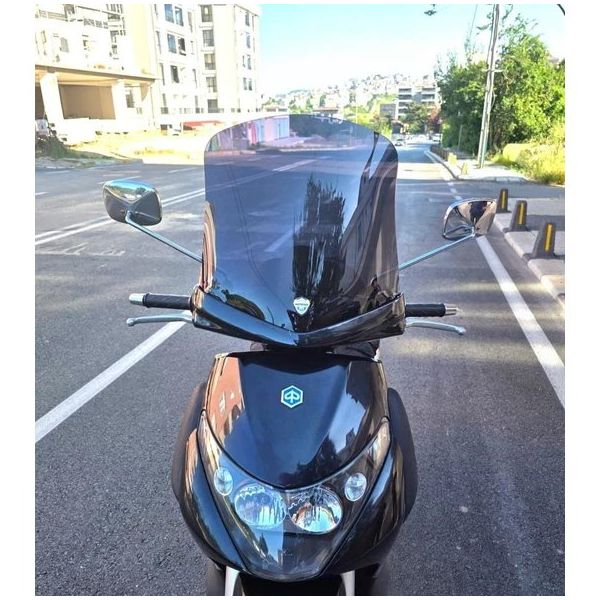 Motocam Piaggio Beverly 250 2005-2007 Model 44 cm Füme Renkli 4 mm Ön Cam Siperlik