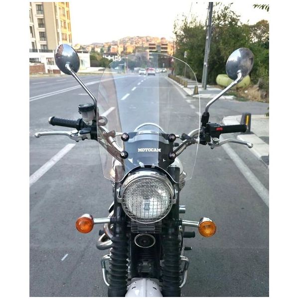 Motocam Trıumph Scrambler 900 2005-2025 Model 45 cm Şeffaf Renkli 4 mm Ön Cam Siperlik
