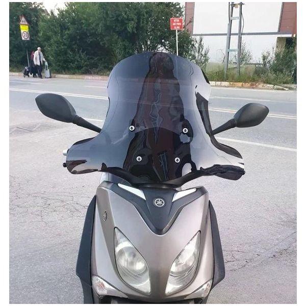 Motocam Yamaha Xenter 150 2013-2016 Model 50 cm Füme Renkli 4 mm Elcikli Ön Cam Siperlik