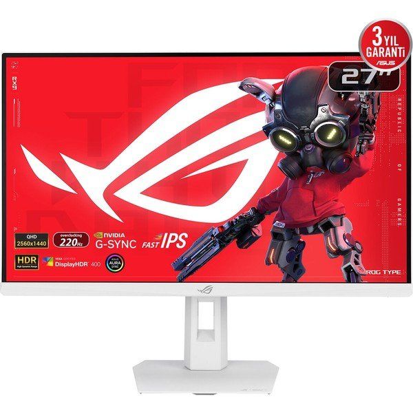 Asus ROG Strix XG27ACSR-W 27 inç 220 Hz 0.3 ms 2K QHD Pivot Beyaz Gaming Monitör