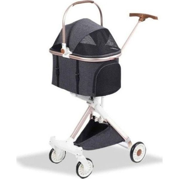 Eurodog 83x48.5x110 cm Koyu Gri Katlanabilir Köpek Arabası