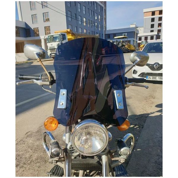 Motocam Küba Süperlight 150 Ön Cam 2008-2026 Model 53 cm Füme Renkli 4 mm Aparatsız Ön Cam