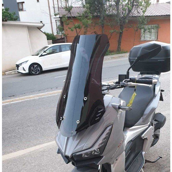 Motocam Motolüx Wow 150 Ön Cam 2023-2026 Model 75 cm Siyah Renkli 4 mm Uzun Motosiklet Rüzgarlık