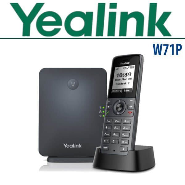 Yealink W71P SIP DECT W70B Baz İstasyonu + W71H Kablosuz El Terminali HD Ses Voip IP Telefon Seti