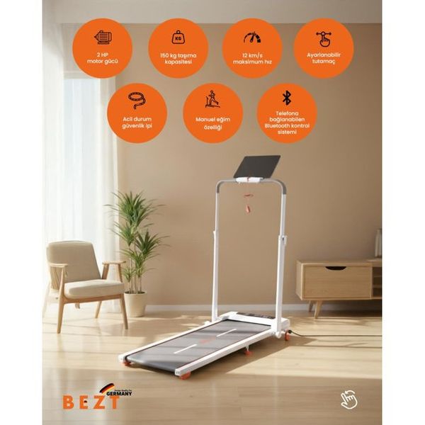 Bezt Run Smart SPR500 Beyaz Katlanabilir Koşu Bandı