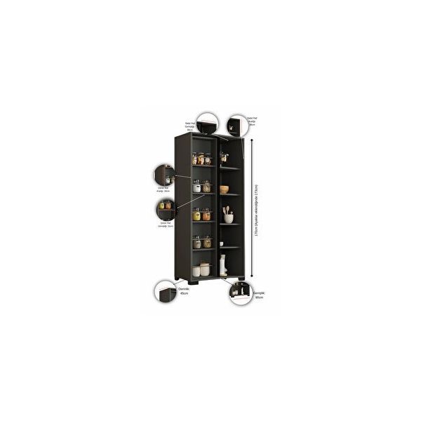 Aeka AE-2073 Luna Beyaz Döner Çok Amaçlı Dolap