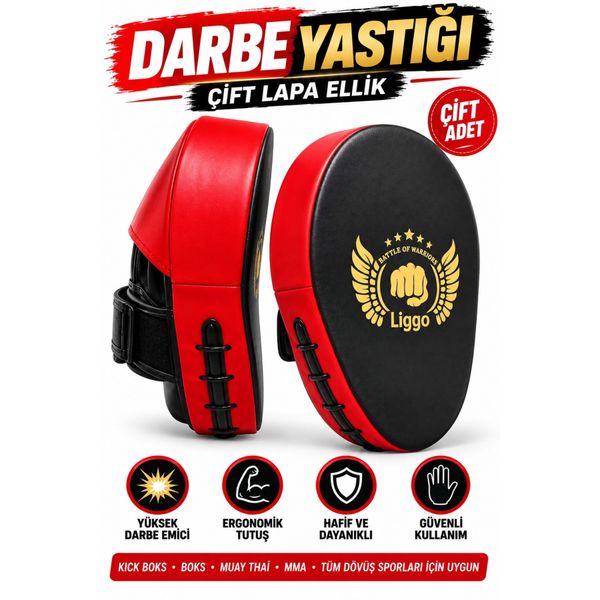 Liggo Strike Boks Lapası Çift Ellik Boks Elliği Boks Lapa Kick Boks Muay Thai Vuruş Lapası Darbe Yastığı