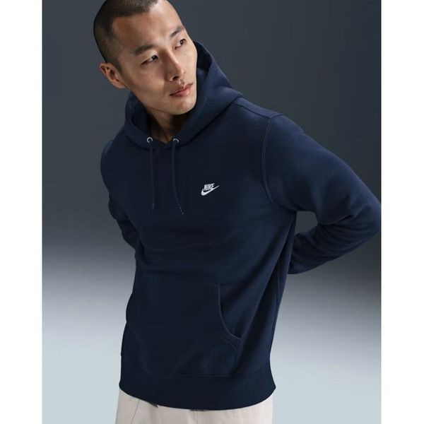 Nike FN3859-451 Lacivert Club Pullover Fleece Hoodie Erkek Sweatshirt