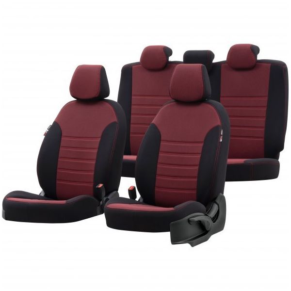 Otom Peugeot 2008 2013-2019 Özel Üretim Original Design Bordo - Siyah Oto Koltuk Kılıfı