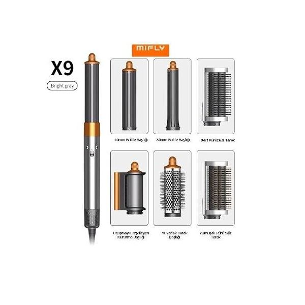 Mifly X9 Gri Multi Fonksiyonlu Saç Şekillendirme Seti
