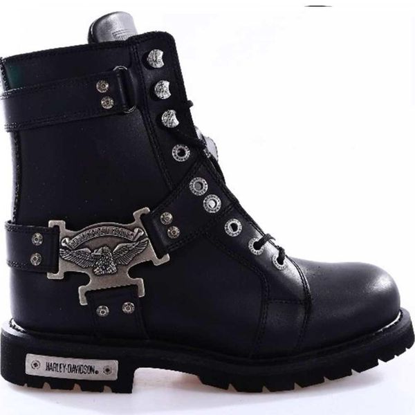 Harley Davidson Charles 025M100447-01 Siyah Deri Erkek Bot