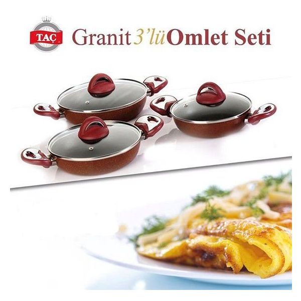 Taç Granit 3'lü Omlet Set
