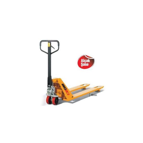 BigLift Alçak Şaseli Transpalet 1000 Kg İki Çatal Uzunluğu 112 Cm RM-AC-SUPERLOW