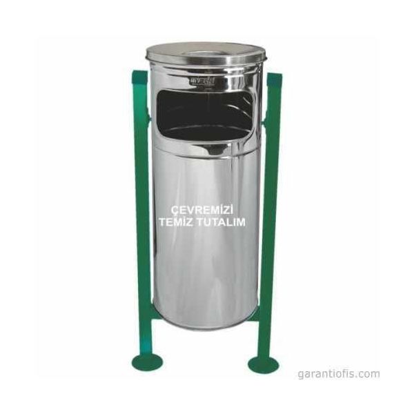 Garanti Metal 1713 34 lt Paslanmaz Kovalı Bahçe Tipi Çöp Kovası