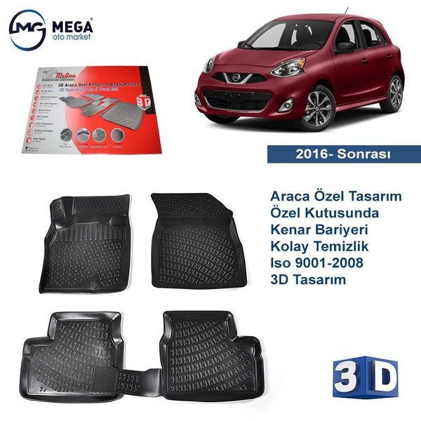 Rizline Nissan Micra 3D Havuzlu Paspas