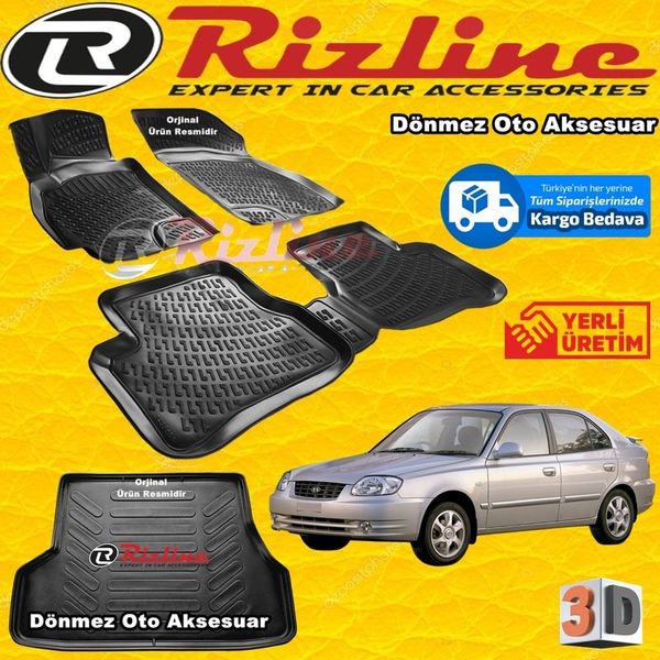 Rizline Hyundai Accent Admire 3D Havuzlu Paspas