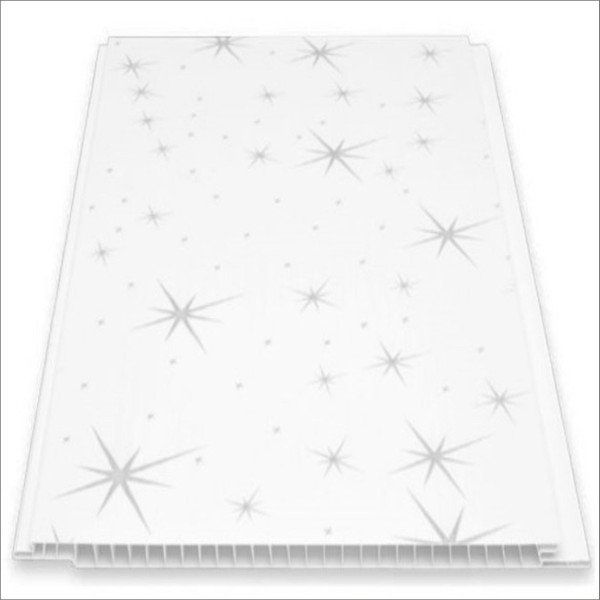Buker Plastik 10'lu 20 cm x 2 m 4 m2 Gri Yıldızlı Pvc Duvar Tavan Lambiri