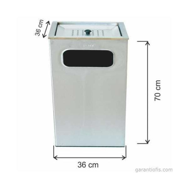 Garanti Metal 1351 100 lt Küllüklü Kare Çöp Kovası