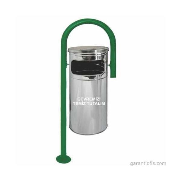 Garanti Metal 1714 34 lt Çengel Şeklinde Paslanmaz Bahçe Tipi Çöp Kovası