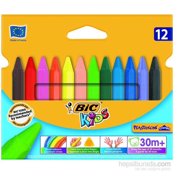 Bic 829773 Plastidecor Üçgen 12'li Pastel Boya