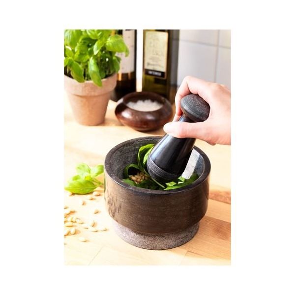 IKEA Adelsten Siyah Mermer 14 cm Havan Ve Tokmağı