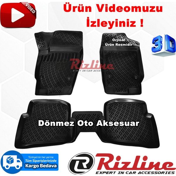 Rizline Volkswagen Polo 6R 2009-2017 Bej 3D Havuzlu Paspas