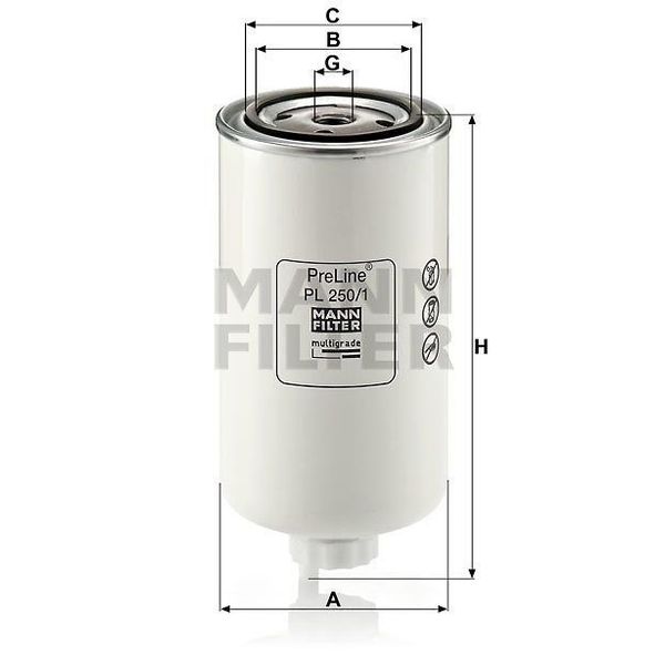 Mann PL250/1 Yakıt Filtresi