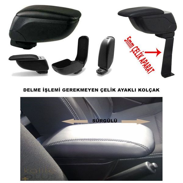 KalitePlus Honda Civic Kol Dayama Siyah Kolçak