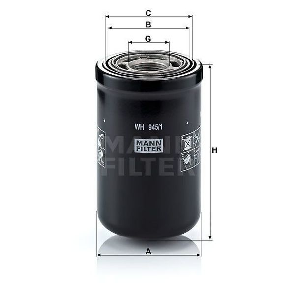 Mann WH945/1 Hidrolik Şanzıman Filtresi