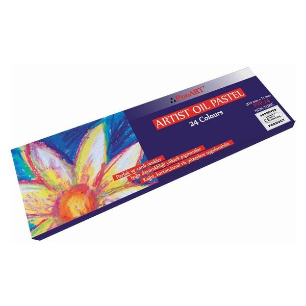 Ponart 24 Renk Artist Yağlı Pastel