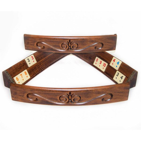 Helena Wood Art Elliptic Oval El Yapımı Masif Ahşap Oymalı Okey Takımı