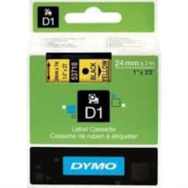 Dymo D1 53718 Sarı-Siyah 24 mm x 7 m Yedek Şerit