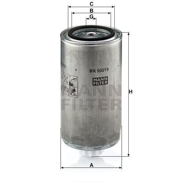 Mann WK950/19 Yakıt Filtresi