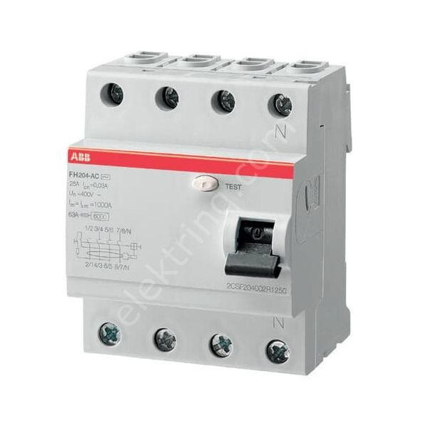 ABB 2CSF204003R3630 4x63A 300mA AC FH204 Kaçak Akım Koruma Röle