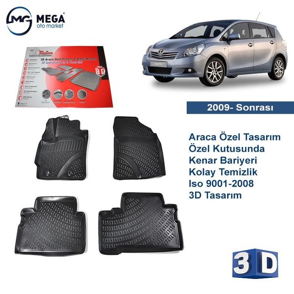 Rizline Toyota Verso 2009 Sonrası 3D Uyumlu Havuzlu Paspas