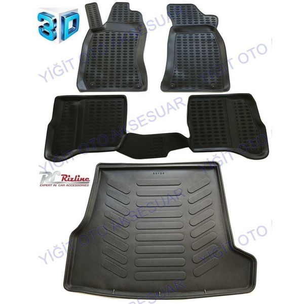 Rizline Volkswagen Passat B5 Siyah 3D Havuzlu Paspas