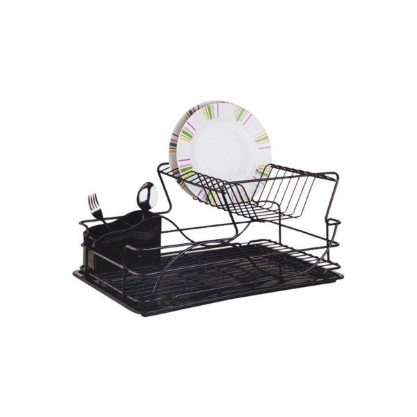 Acar KB009 17021 48x22x33 cm Siyah Krom 2 Katlı Bulaşık Sepeti