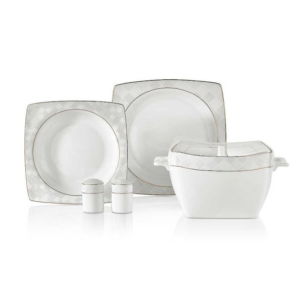 Korkmaz Bone Selection Kare 60 Parça Yemek Takımı