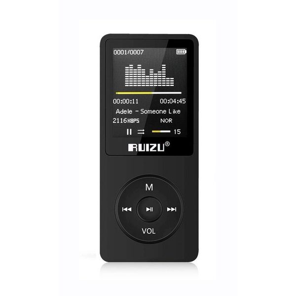Ruizu X02 Ultra İnce 4 GB Siyah FM Radyo