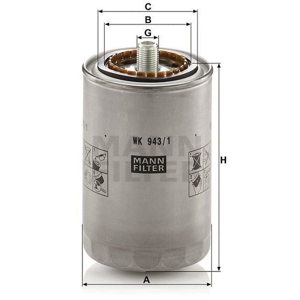Mann WK943/1 Yakıt Filtresi