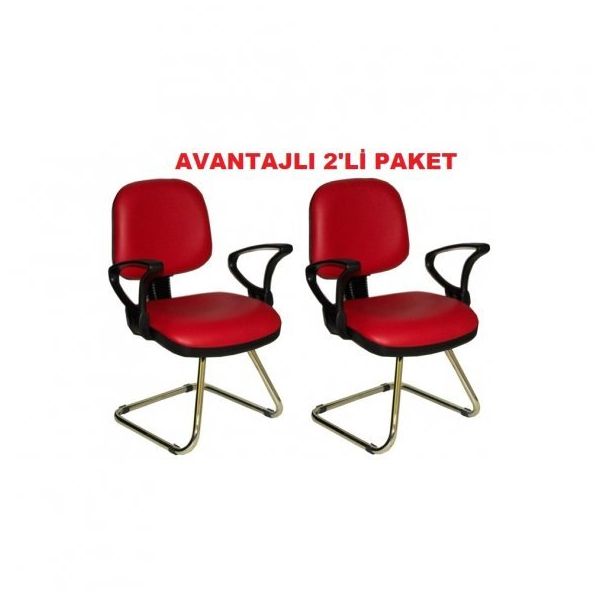 Türksit Kozmo Avantajli 2'li Paket Z Ayak Kirmizi Bekleme Koltuğu