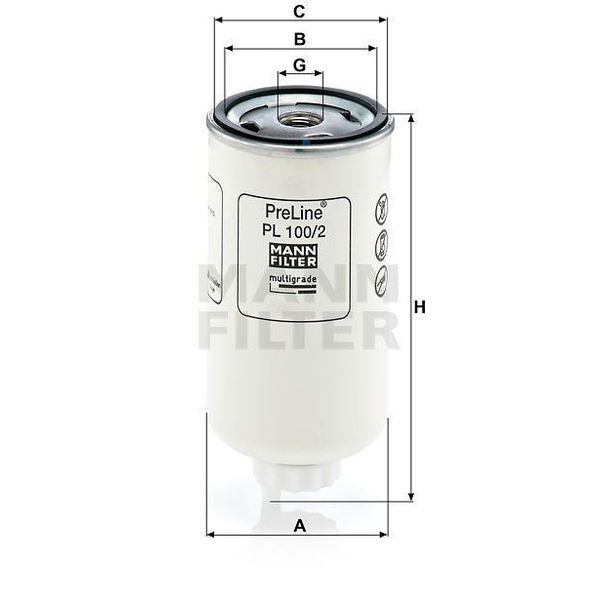 Mann PL100/2 Yakıt Filtresi