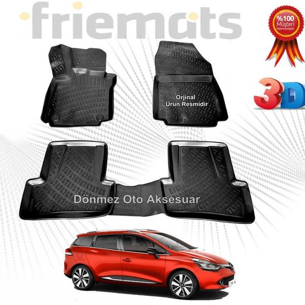 Rizline Renault Clio 4 Hb 2012 2019siyah 3D Havuzlu Paspas